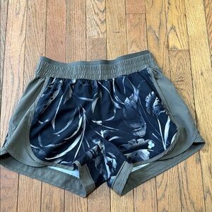 tek gear Olive and Black Tropical-Print Athletic Shorts